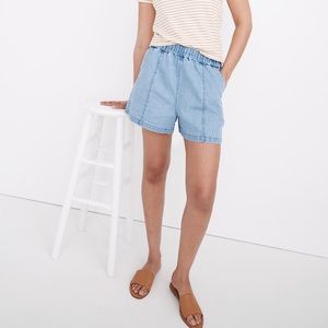 NWT Madewell Denim Easy Pull-On Elastic Waist Shorts, Rathmore Wash, XS MD750